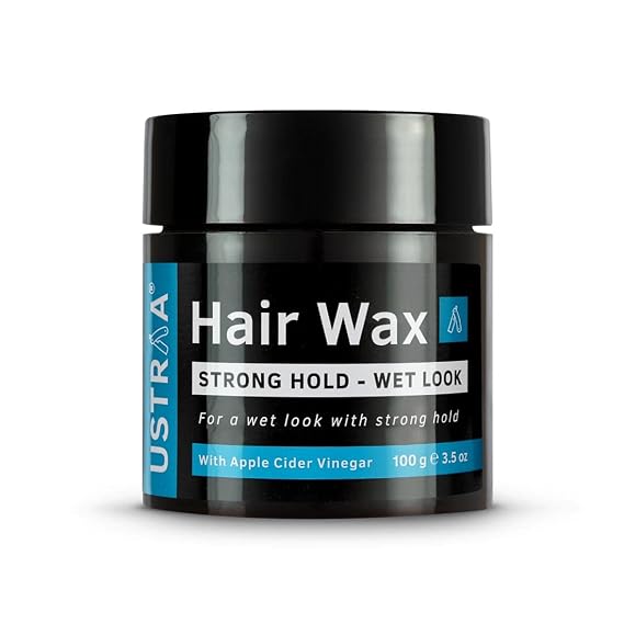 Ustraa Strong Hold Hair Wax For Men- Wet Look - 3.5 oz - Non-greasy wax, Easy-to-Wash, Strong Hold, Glossy & Shiny Finish, Wet Italian-look without harmful chemicals.