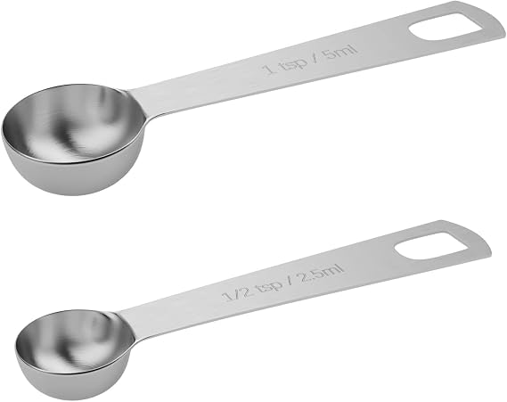 1PCS 1tsp & 1PCS 1/2tsp Measuring Spoon Bundle