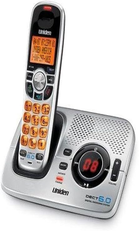 Uniden DECT1580 DECT 6.0 Silver Cordless Digital Answering System with Caller ID