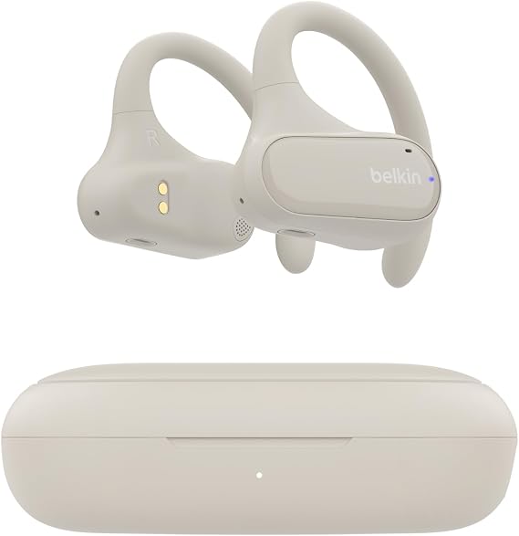 Belkin SoundForm ClearFit Open-Ear Earbuds, IPX5, 26H Battery Life