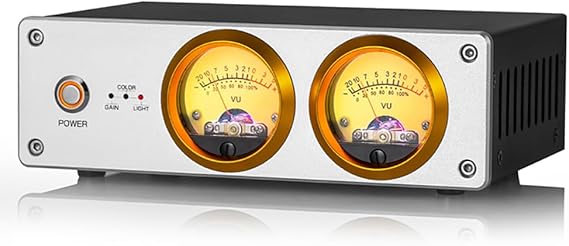 Dual Analog VU Meter, RGB Sound Level Indicator, MIC+LINE Sound Level Meter, Audio VU22 Meter with DB Panel, Colour/Brightness Adjustment, for Home Theater