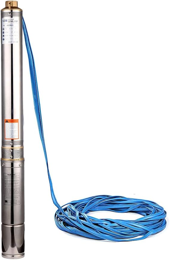 Deep Well Pump 4 Inch Submersible Pump for Home Garden Agriculture Irrigation Industrial Use (max. Flow Rate: 6800 l/h Max. Delivery Height: 42 m Diameter 10 cm Includes Control Box)
