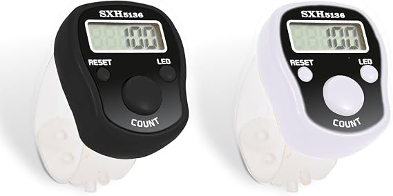 TESEAS Electronic Finger Counter, 6 Pack Digital Tally Counter Clicker with Led, Resettable 5 LCD Digit Display Hand Tally Counter Counting for Golf,Goods Counting,Lap & Knitting