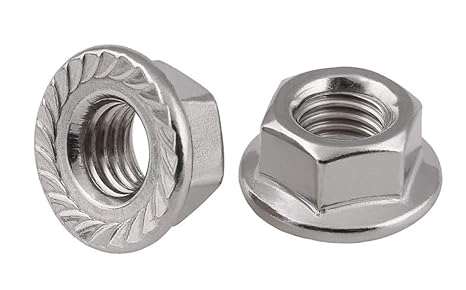 Stainless Steel Serrated Hex Flange Nuts Locknuts 50 Pcs (M5)