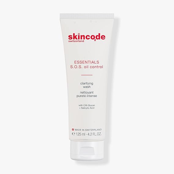 Skincode S.O.S Oil Control Clarifying Wash - Pore-Refining, Breakout-Reducing Cleanser | Advanced Pore-Cleansing Formula | Dermatologist Tested, Free from Parabens & Fragrance (4.2 Oz / 125 mL)