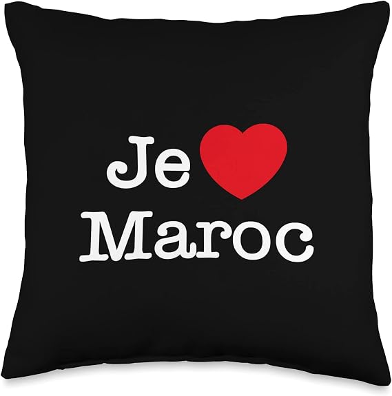 I Love Maroc, j'aime Le Maroc Illustration Graphic Designs Throw Pillow