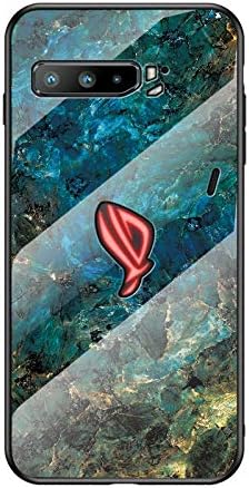 Cover Compatible with Asus ROG Phone 3 ZS661KS PC Panel+Tempering Glass+TPU Silicone 3 in 1 Shockproof Phone Case Green