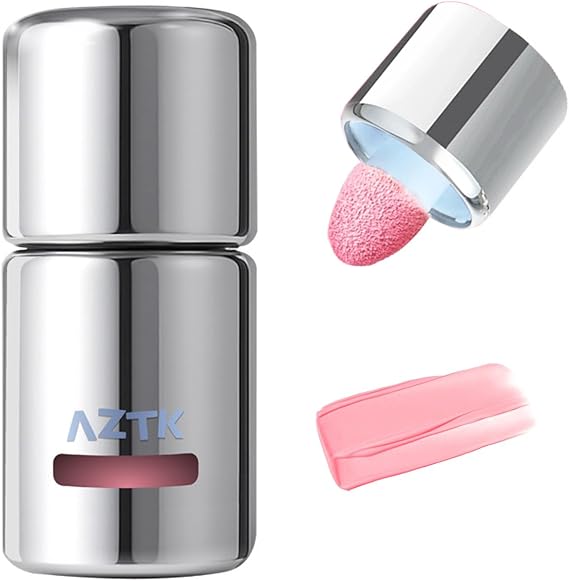 AZTK JC01 Liquid Cheek, Natural, Blood Tone, Cream Blush, Includes Sponge Brush, Waterproof, High Color, High Adhesion, Daily Makeup, Chinese Cosmetics, Popular, Present