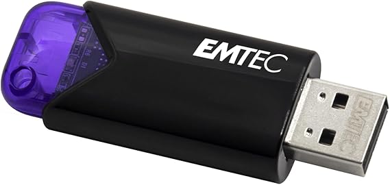 Emtec Click Easy B110 USB 3.0 (3.2) Flash Drive 128 GB External Storage - Purple, Black