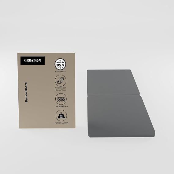 Greaton 1.5-Inch Split Fully Assembled Bunkie Board for Mattress/Bed Support, Twin, Grey