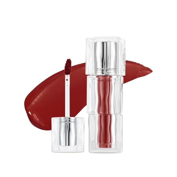 TIRTIR [*Mini Size Waterism Tinted Lip Gloss #07 Cassis Plum, 0.06 Fl Oz Kiss Ready Lipgloss, 12H Long Lasting Non Sticky Natural Tinted Glow Korean Multiuse Cheek and Lip Tint for Women gift