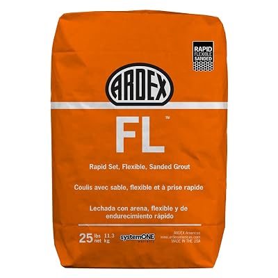 ARDEX FL Rapid Set Flexible High-Performance Sanded Grout, 25 lbs Bag, Fast-Drying, Stain-Resistant, Polymer-Modified, for Interior and Exterior Use, Vintage Linen - 08