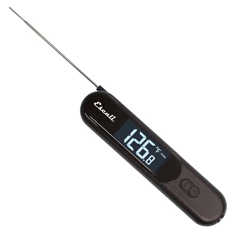 Escali Infrared Surface and Folding Probe Digital Thermometer Stainless Steel Probe, Two-in-One IR Technology