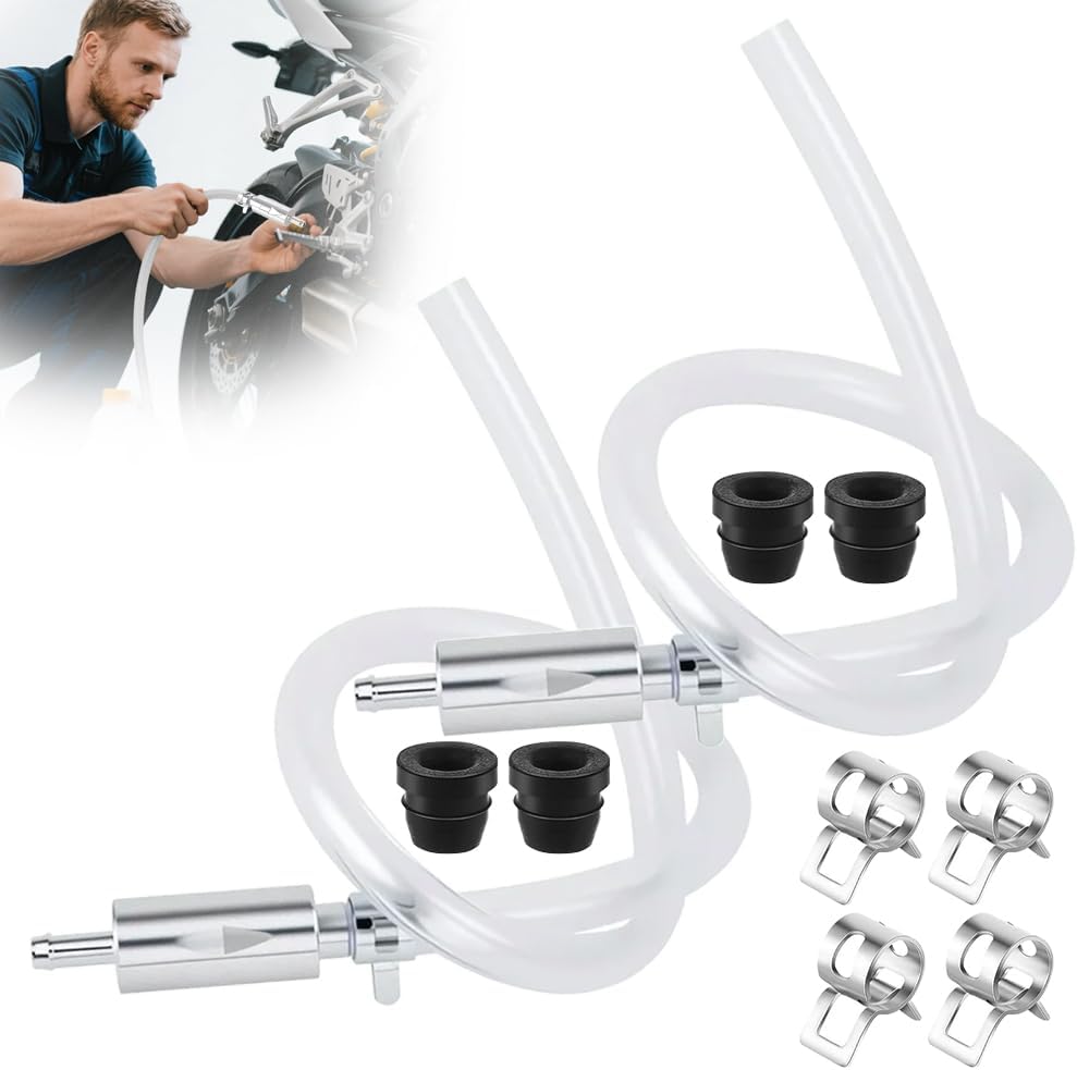 Brake Bleeder Hose,Brake Bleeder Kit-One Way Check Valve Tube Bleeding Tool Kit Universal Brake Bleeder Tool for Car Motorbike Bike2 Set