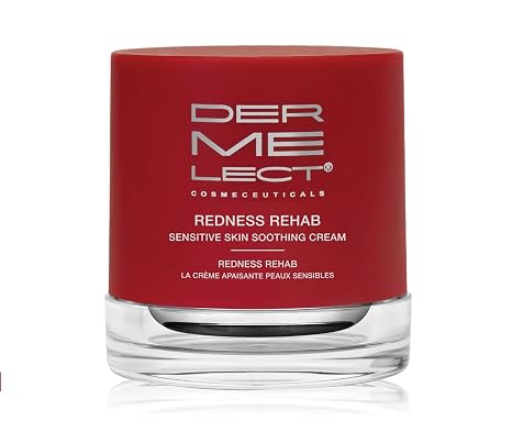 Dermelect Redness Rehab Sensitive Skin Soothing Cream for Face - Calming, Hydrating Treatment with Jojoba Extract, Shea Butter & Allantoin for Redness, Dryness & Discomfort, Gluten-Free, 1.7 oz