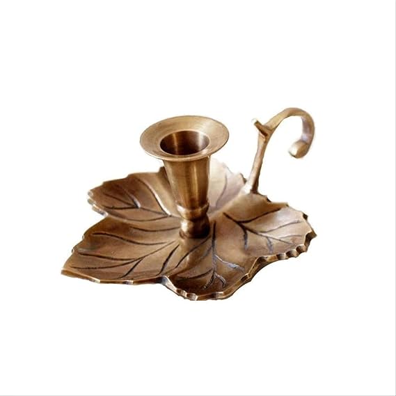 Geometric Metal Leaf Candlestick Design Candlelight Dinner Romantic Decoration Candlestick (Color : OneColor)