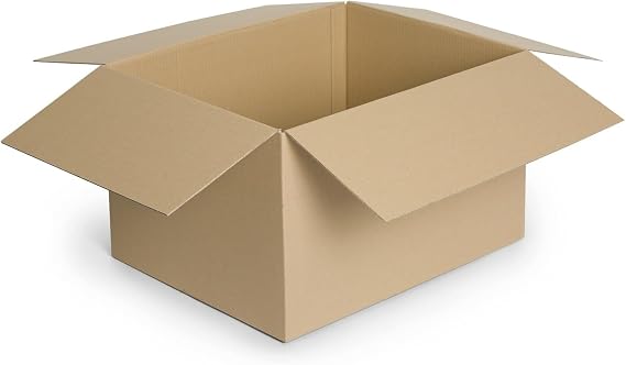 Folding Cardboard Box 600 x 600 x 500 mm External Dimensions E-commerce Cardboard Double Corrugated Brown Pack of 2