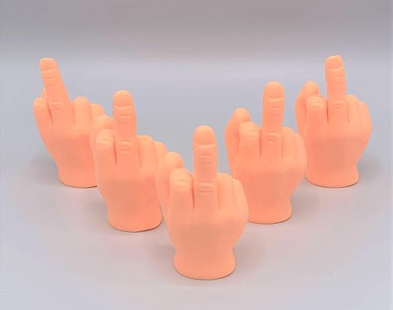 10 Pcs Middle Finger Hands Premium Rubber Little Tiny Finger Hands Fun Realistic Design Hilarious Finger Puppets Mini Hand Dolls Storytelling Props Funny