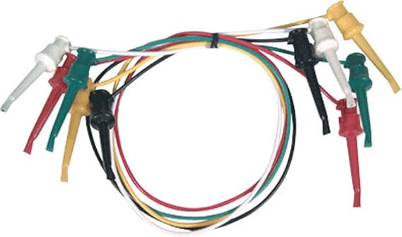 Elenco Electronics TL-21 Mini Grabber for IC Test Lead, RED, Green,Yellow,Black,White