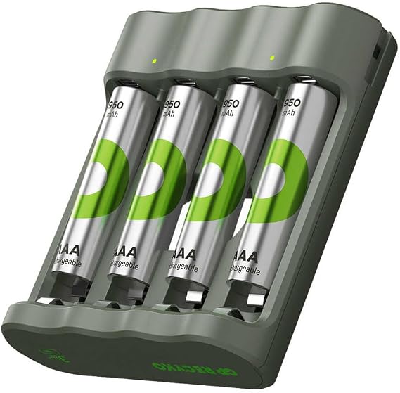 GP B441 USB Pil Şarj Cihazı 4 Adet 950mAh AAA İnce Pilli Set