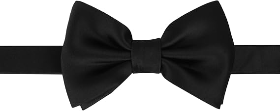 Haggar Men's Classic Solid Bow Tie Ready Knot Pre-tied Style With Adjustable Strap