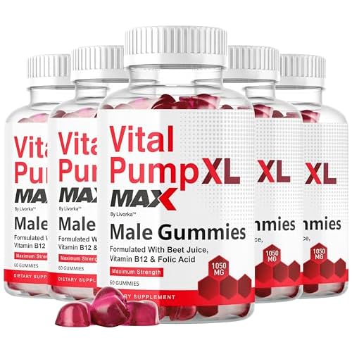 5 Pack Vital Pump XL Max for Men Gummies - Vital PumpXL Gummies for Men, Male Support Gummies for Energy Stamina & Daily Performance, Vita Pump XL MAX Gummies, VitalPumpXL Extreme Gummys, 5 Months