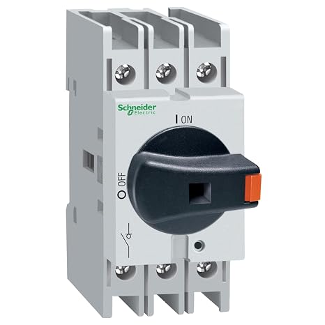 Square D by Schneider Electric VLS3P032R1 TeSys VLS Disconnect Switch for Industrial Use, 32A, 20HP at 480V AC, 3 Pole, Size 1, DIN Rail Mount