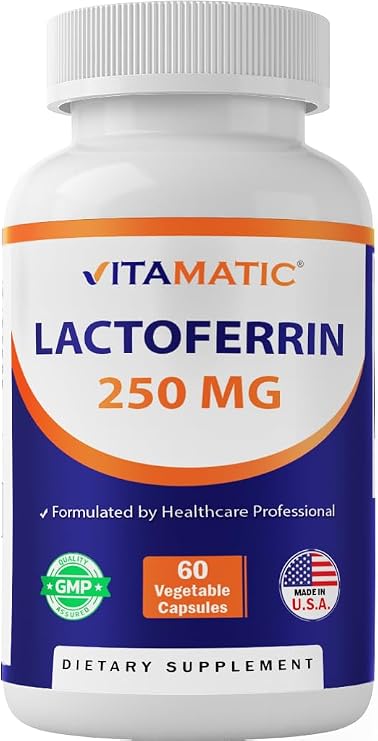Vitamatic Lactoferrin 250mg 60 Vegetable Capsules Promotes Healthy Immune Function*