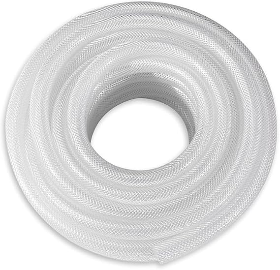 DAVCO 1" ID 5 ft Heavy Duty Braided Clear Plastic Vinyl Tubing PVC Hose | Flexible High Pressure Reinforced PVC Vinyl Tube Hose, Non-toxic, BPA Free, Transfer Water Air Fuel