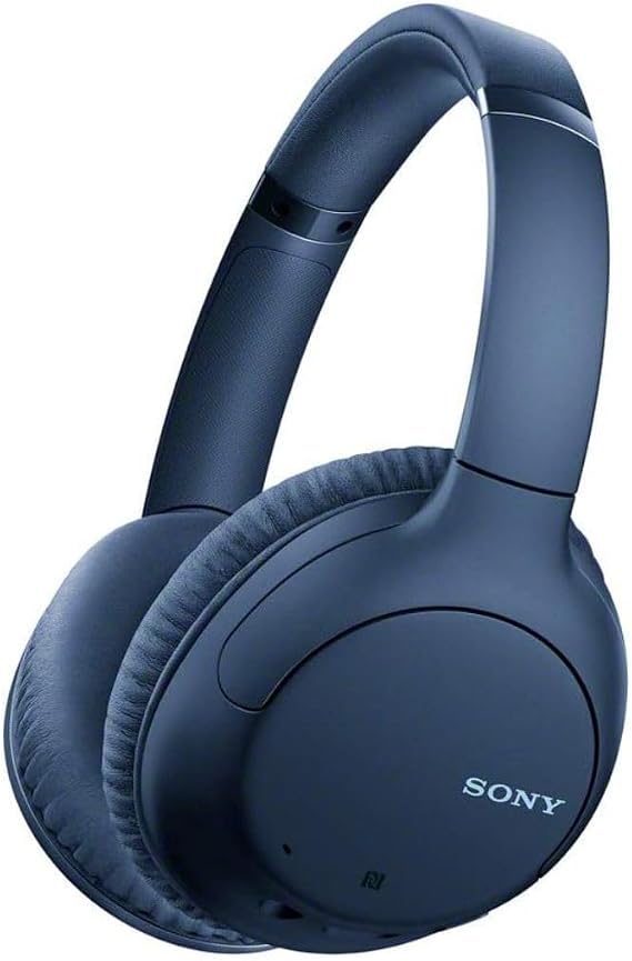 Sony Noise Cancelling Headphones WHCH710N: Wireless Bluetooth Over the Ear Headset with Mic for Phone-Call, Blue