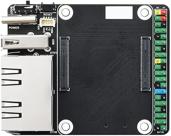 Mini Dual Gigabit Ethernet Base Board for Raspberry Pi Compute Module 4 (CM4 not Include), RJ45 Connector, 40PIN GPIO Header