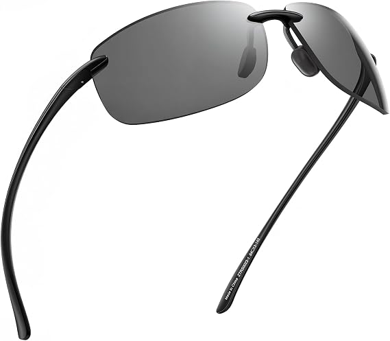 JIM HALO Sports Sunglasses for Men and Women TR90 Rimless Unbreakable Frame for Running Fishing Baseball Driving
