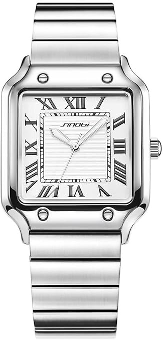 SINOBI Classic Square Watches for Men with Roman Numerals