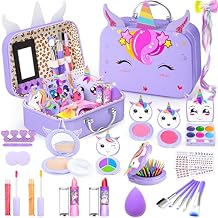 Kids Makeup Kit for Girl - Non-Toxic Kids Washable Makeup Girls Toys, Girls Makeup Kit Princess Toys Real Play Makeup Set Birthday Girls Gift for Ages 3 5 6 7 8 9 10-12 Year Old, Bright Pink