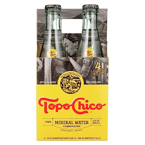 Topo Chico Mineral Water, 4 Pack In Original Glass, 48 Fluid Ounces Pack Of 6