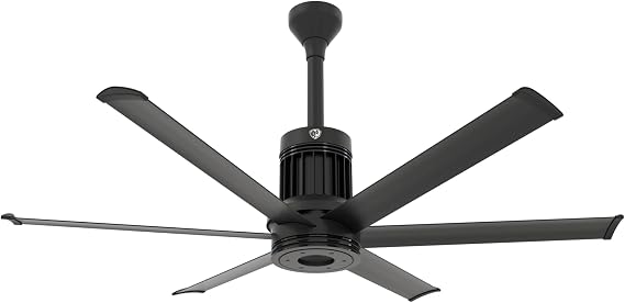 Big Ass Fans i6 60" Smart Outdoor Ceiling Fan, SenseMe Technology, High Airflow Modern Ceiling Fan, WiFi App Control, Black