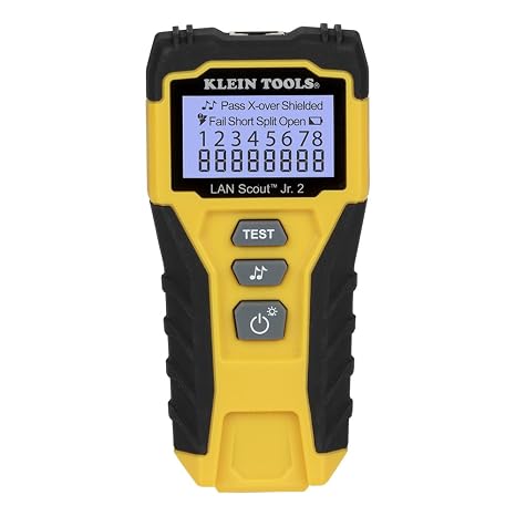 Cable Tester, LAN Scout Jr.  2 Ethernet Cable Tester for CAT 5e, CAT 6/6A Cables with RJ45 Connections Klein Tools VDV526-200