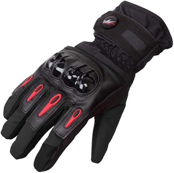 Motorbike Gloves for Men Women, Winter Waterproof Thermal Gloves, Heavy Duty Windproof Motorcycle Gloves with Hard Knuckle Protection Touch Screen for Road Racing, Motocross, Cycling, Outdoor Sports