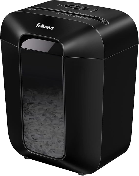 Fellowes Powershred LX45 Quiet Operation 8-Sheet Cross-Cut Paper Shredder, 4400201, Black