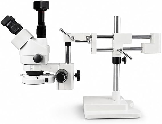 Trinocular Stereo Zoom Microscope 3.5X-90X, 5MP Camera