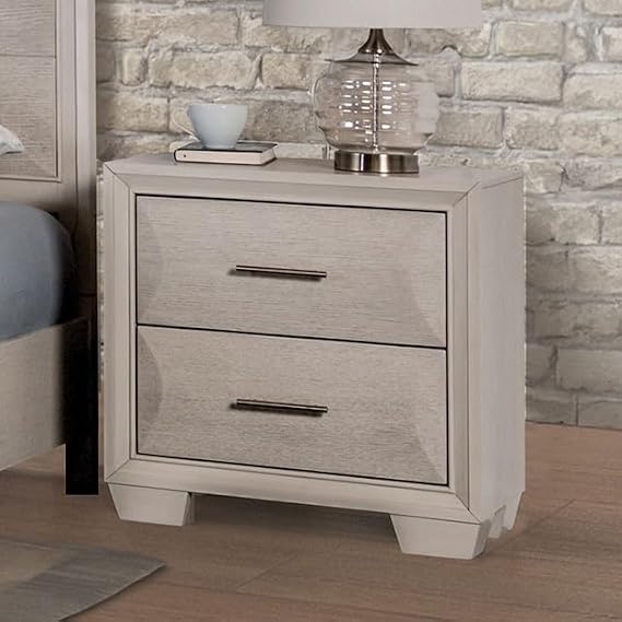 MASARA Transitional White Oak Nightstand