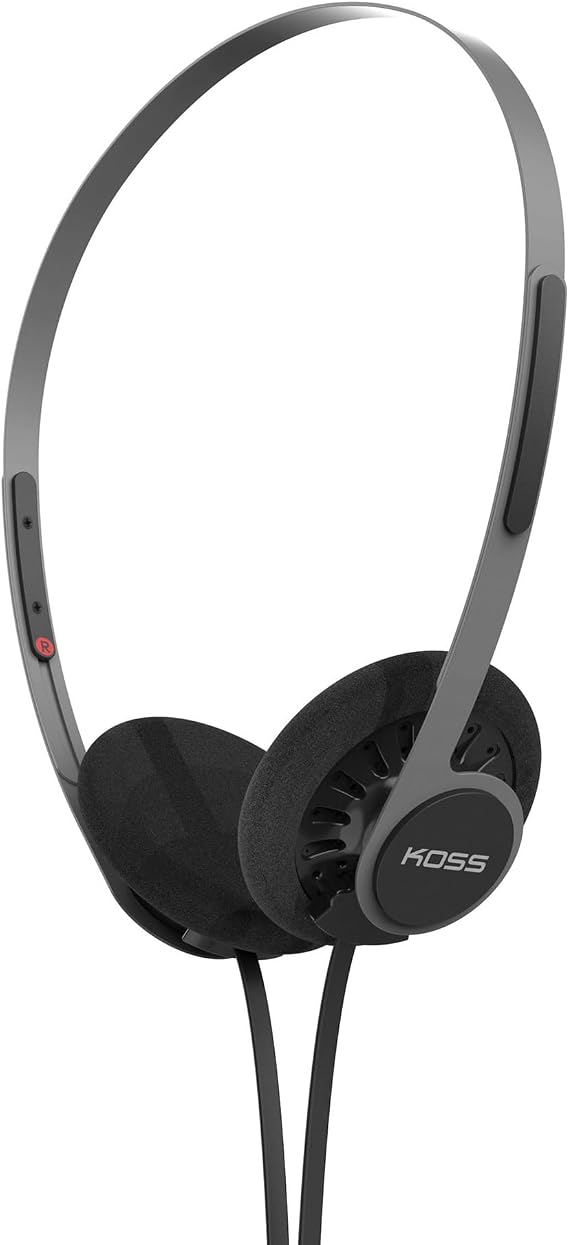 Koss KPH40 Utility On-Ear Headphones with Detachable Cord System, Ultra Lightweight Design Stealth Black