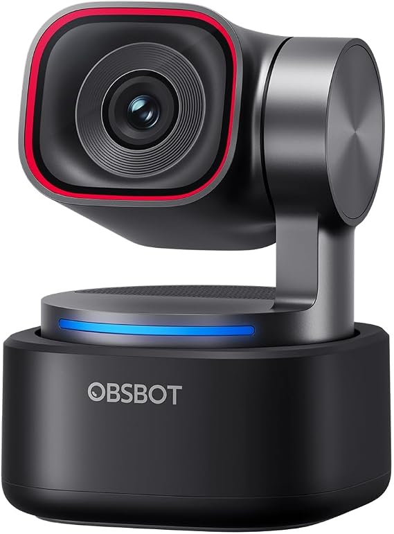 OBSBOT Tiny 3 AI-Powered Spatial Audio 4K Webcam, AI Tracking PTZ Camera
