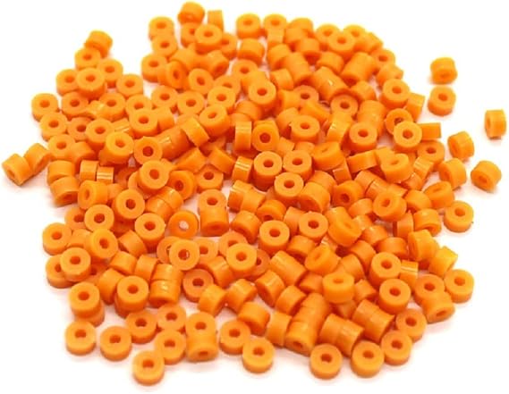 80pcs 2mm Shaft Sleeves Plastic Axle Sleeves DIY Toy Accessories (Orange, Soft)