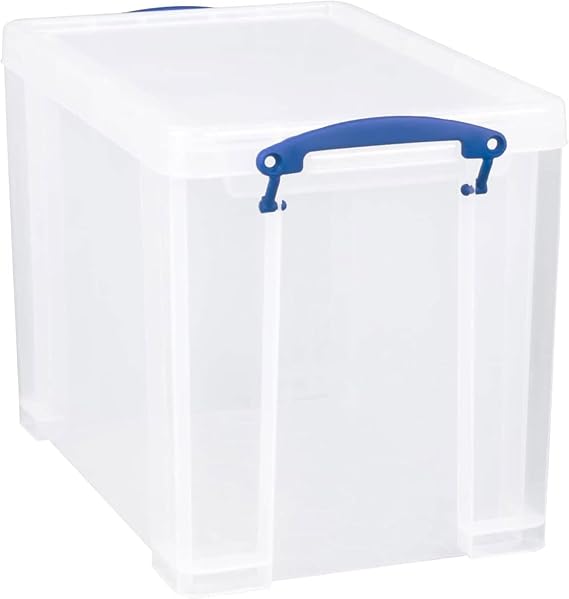 Really Useful Box 19L Stackable Plastic Storage Container with Lid, Clear