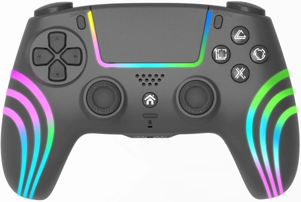 DOBE FOMIS ELECTRONICS PlayStation 4 ve PC ile Uyumlu RGB LED Kablosuz Gamepad, Siyah