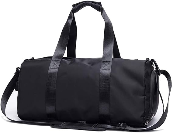 Sport Gym Bag Travel Duffel Bag with Shoe Compartment and Dry Wet Separation Layer for Men & Women (Cool Black)