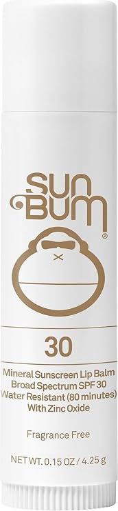 Sun Bum SPF 30 Mineral Sunscreen Lip Balm - Hawaii Act 104 Compliant (Octinoxate & Oxybenzone Free) - Zinc-Based Broad Spectrum UVA/UVB Lip Protection - 0.15 oz Stick