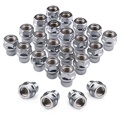 Richeer 24PCS 12x1.5 Chrome Extend Open Lug Nuts, 0.27 inch7mm Shank M12x1.5 Thread Aftermarket Wheels Lug Nuts for Tacoma 4Runner Tundra FJ Cruiser Ventury Sequoia Fortuner Land Cruiser HILUX GX460