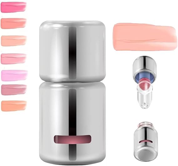 A-ztk Liquid Blush, Aztk Jelly Color Liquid Blush, Liquid Blusher for Cheeks, Liquid Contour Stick with Sponge Head, 3 in 1 Matte Nude Pink Orange Makeup Blusher Cream for Women for Mature Skin (JC05)